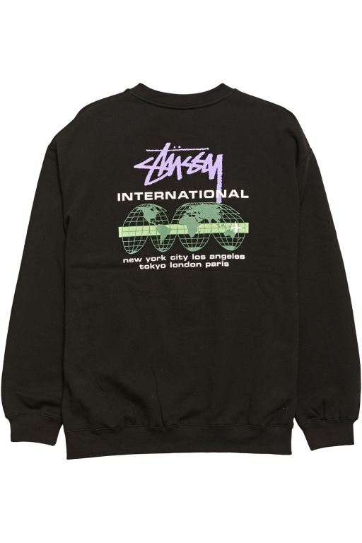 Stussy Mens International Crew Sweaters Black - ALENG0186